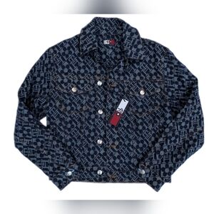 Richard Quinn X Hilfiger Fall 2022 Blue Monogram Denim Jacket, NWT XS Fl…